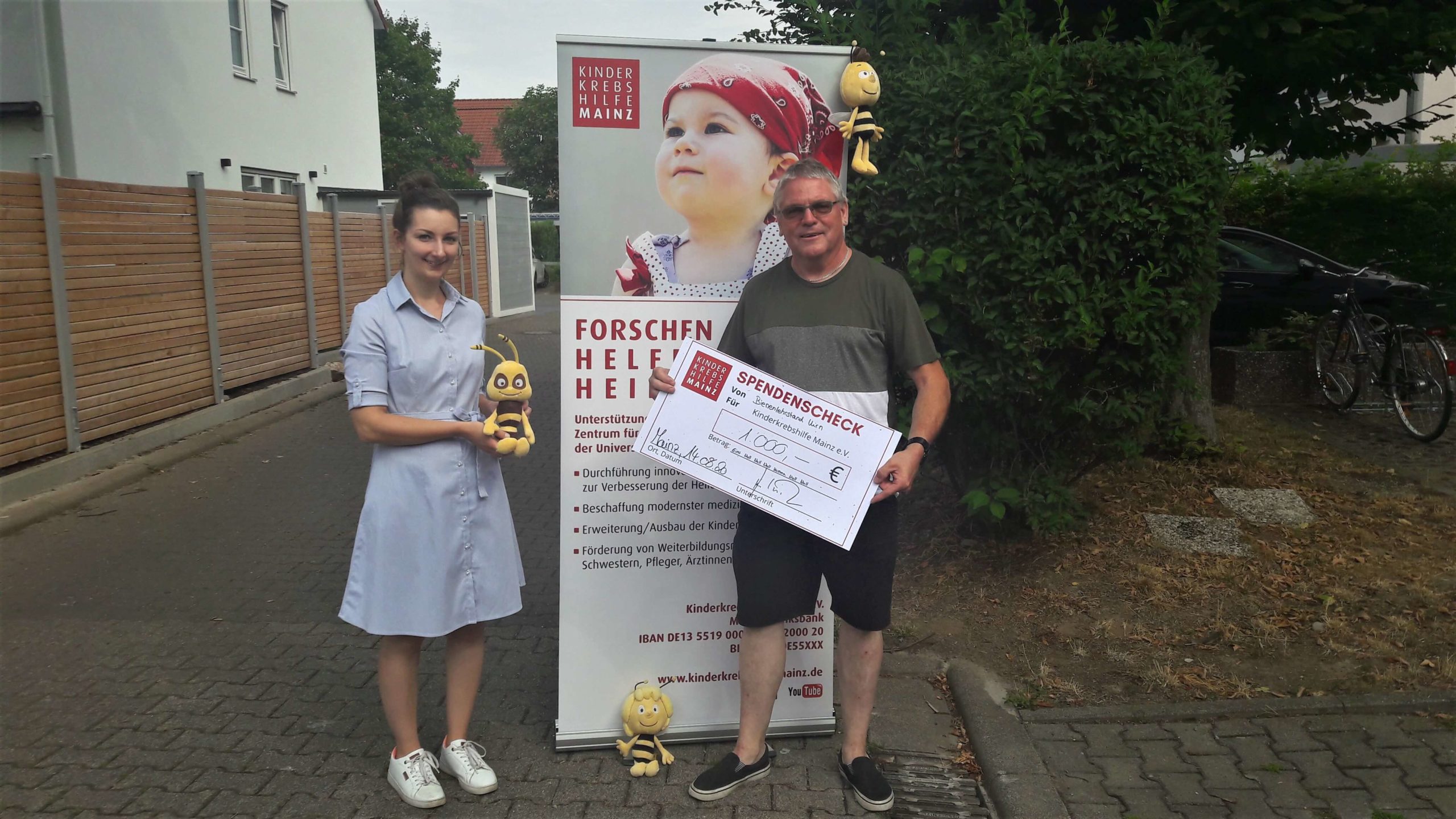 Insekten kennen keinen Lockdown: Wespen- und Hornissenbeauftragter Joachim Bernd Keller übergibt 1.000 Euro an die Kinderkrebshilfe Mainz e.V.