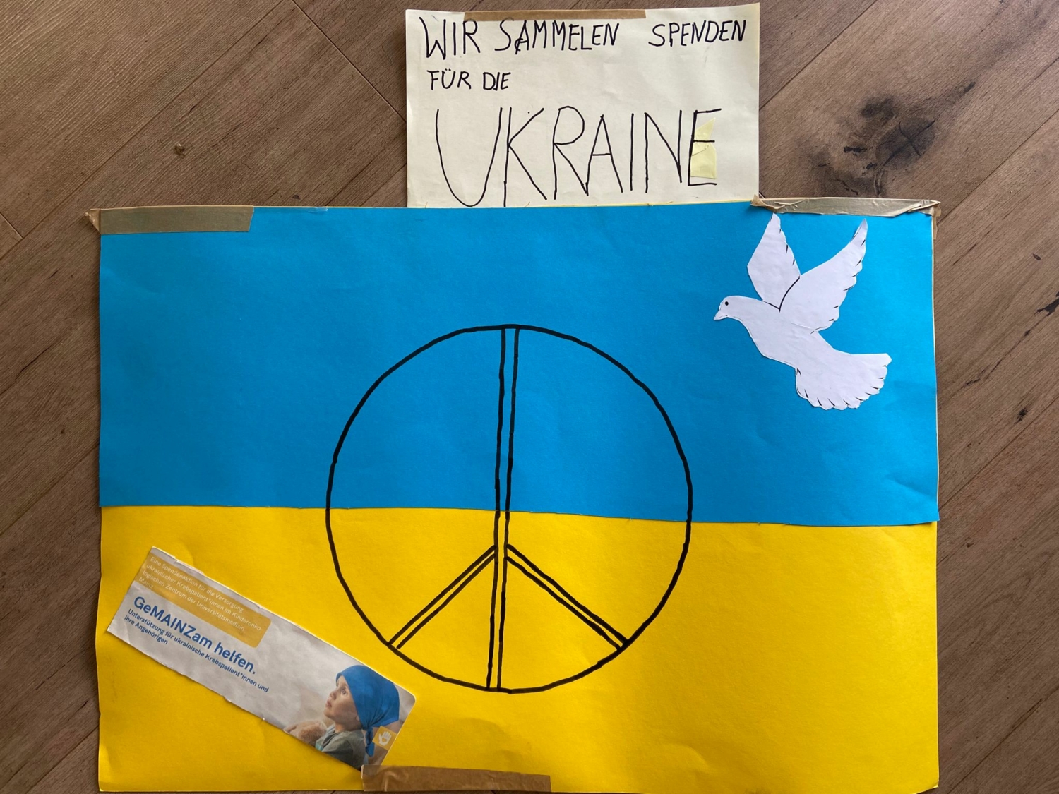 Plakat_Glitzertattoos für Ukraine-Hilfe